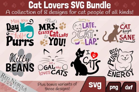 Cat Lovers Bundle Graphics for Crafts