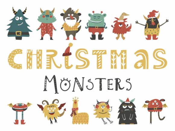 Christmas Monsters Graphics for Crafts