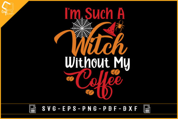 Halloween Coffee Witch Graphic for Crafts