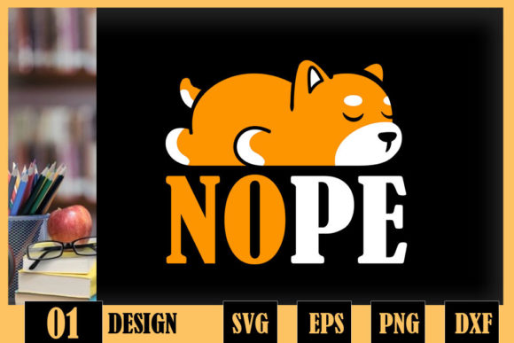 Nope Lazy Beagle Dog Paw Graphics for Crafts