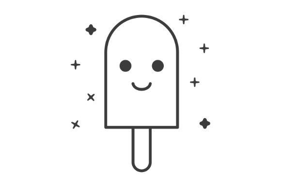 Smiling Ice Cream Graphics for Crafts